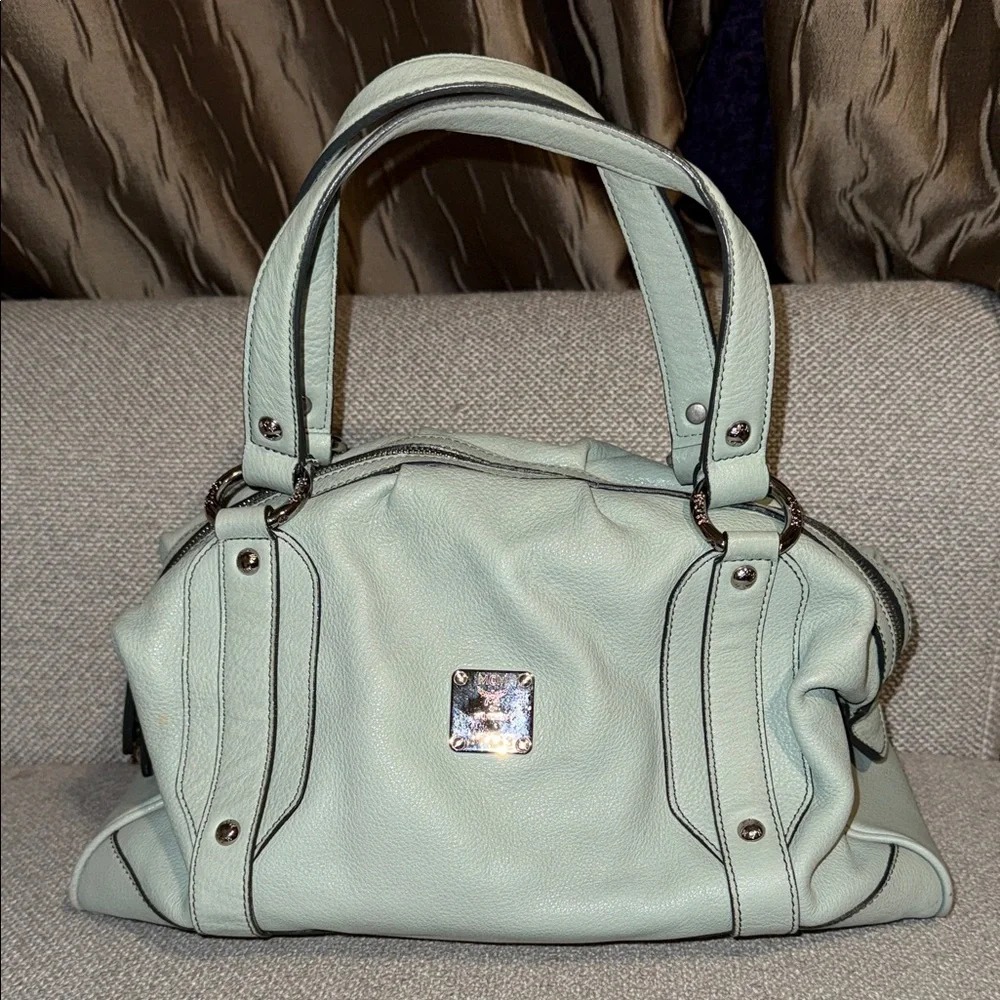 MCM Mint Green Satchel Bag